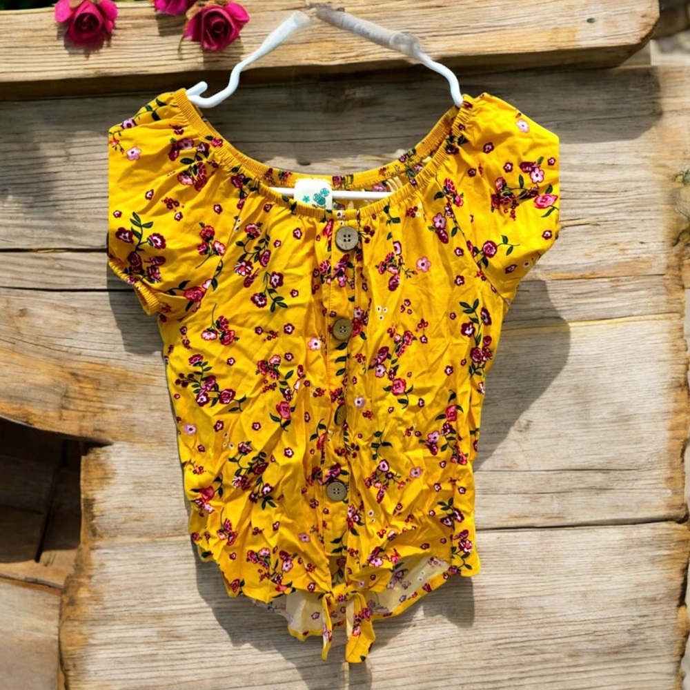 Lily Bleu Adorable Floral Blouse M 10-12 EUC